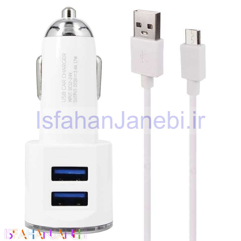 اصفهان جانبی-شارژر فندکی فست شارژ Lonid DL-C29 3.4A 17W + کابل میکرو یو اس بی