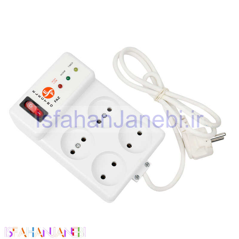 اصفهان جانبی-محافظ برق 4 خانه الکترو فاز 1٫2 متری کلید دار مدل 4001