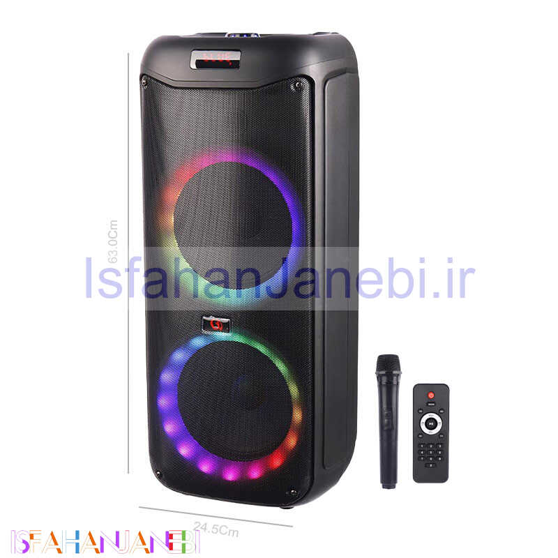اصفهان جانبی-اسپیکر چمدانی بلوتوثی رم و فلش خور GY-5047 + میکروفون و ریموت کنترل