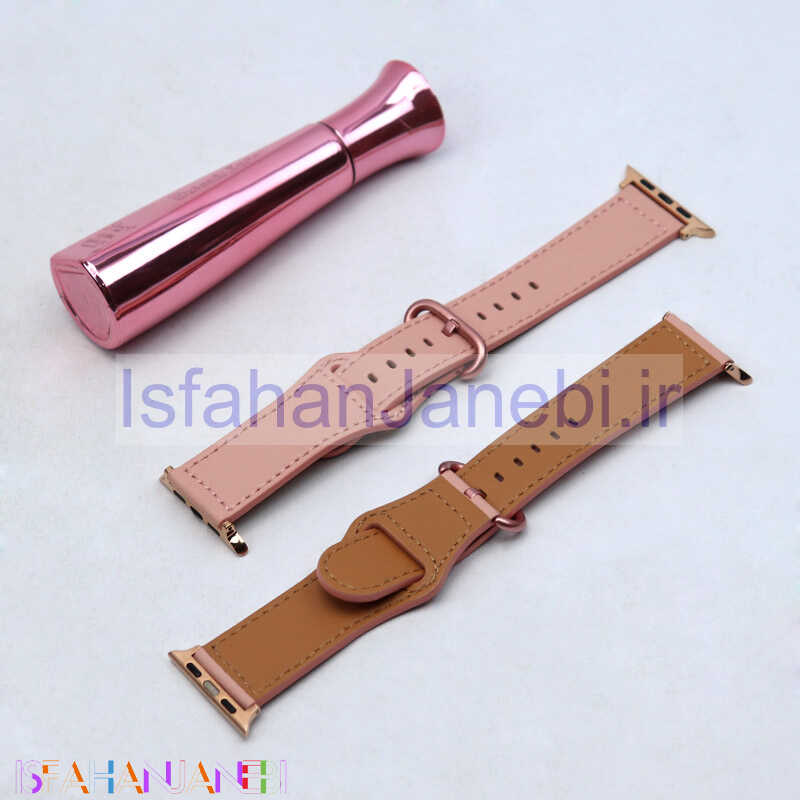 اصفهان جانبی-بند اپل واچ چرمی قفل سیلیکونی 42/44mm صورتی