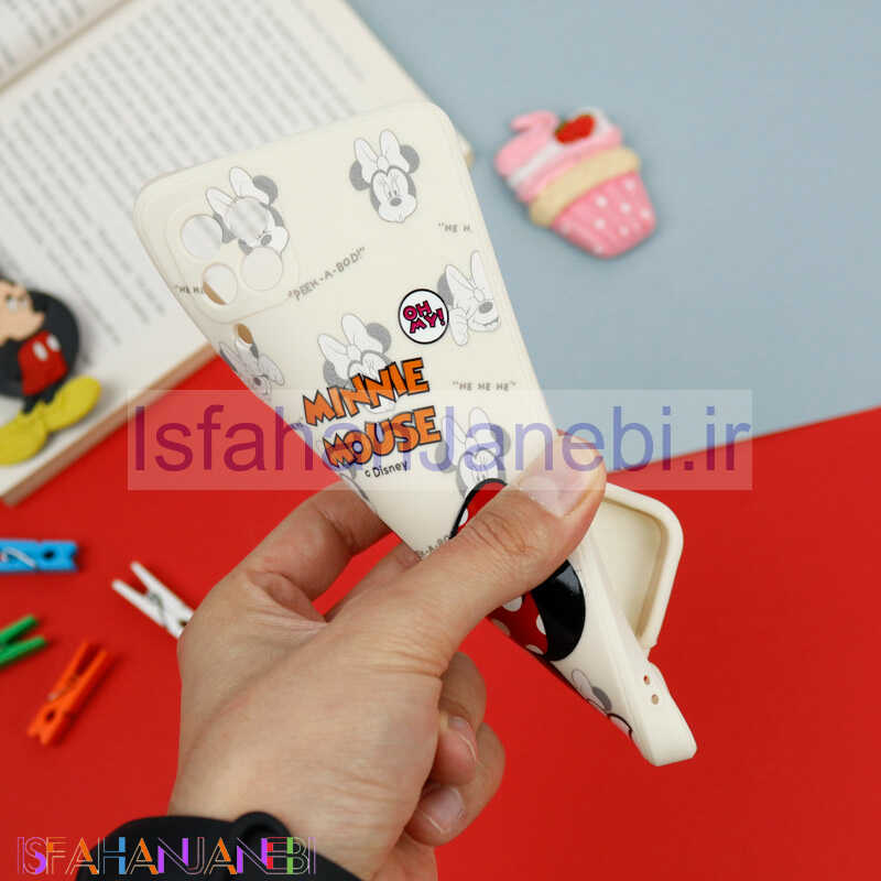 اصفهان جانبی-قاب سیلیکونی سفید محافظ لنزدار طرح میکی موس 1 سامسونگ A22 4G