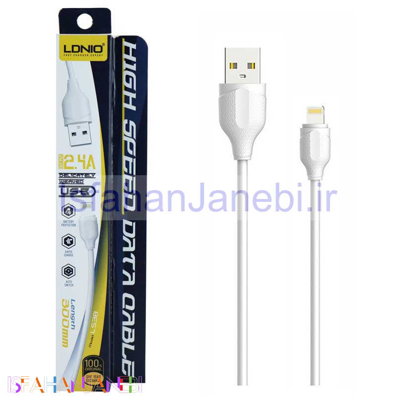 اصفهان جانبی-کابل آیفونی LDNIO LS38 30cm