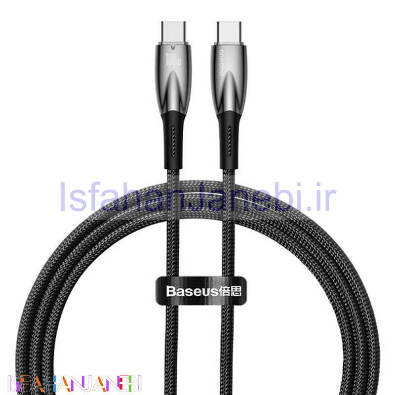اصفهان جانبی-کابل تبدیل فست شارژ Baseus Glimmer Series CADH000701 Type-C To Type-C 5A 100W 1m