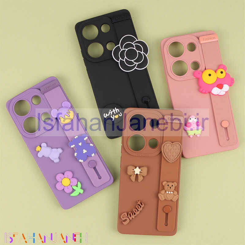 اصفهان جانبی-قاب سیلیکونی ژله ای دستبندی محافظ لنزدار Xiaomi Redmi Note 13 Pro 4G