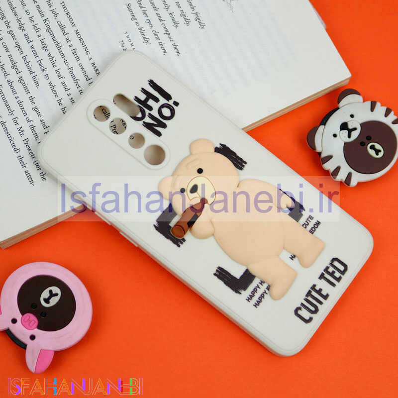 اصفهان جانبی-قاب سیلیکونی خرس TED محافظ لنزدار Xiaomi Redmi Note 8 Pro