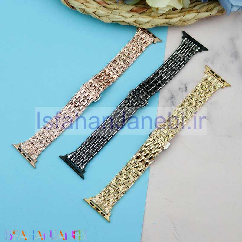 اصفهان جانبی-بند طرح W4 نگین دار Slicto اپل واچ 38/40mm