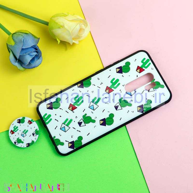 اصفهان جانبی-قاب فانتزی برجسته + پاپ سوکت طرح کاکتوس شیائومی Redmi 9 سری D