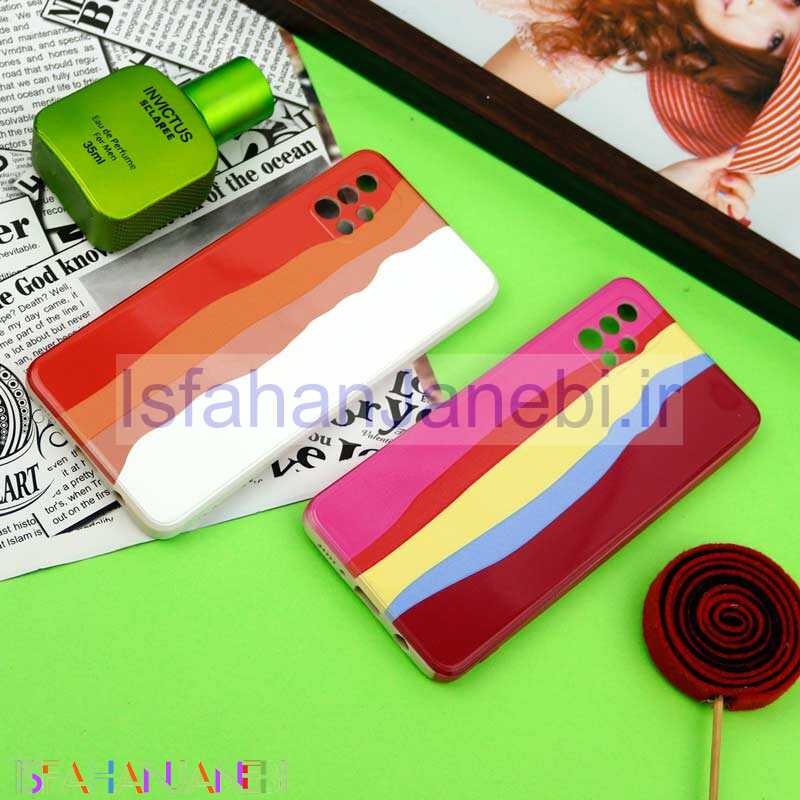 اصفهان جانبی-قاب سیلیکونی محافظ لنزدار طرح رنگین کمانی Samsung Galaxy A51