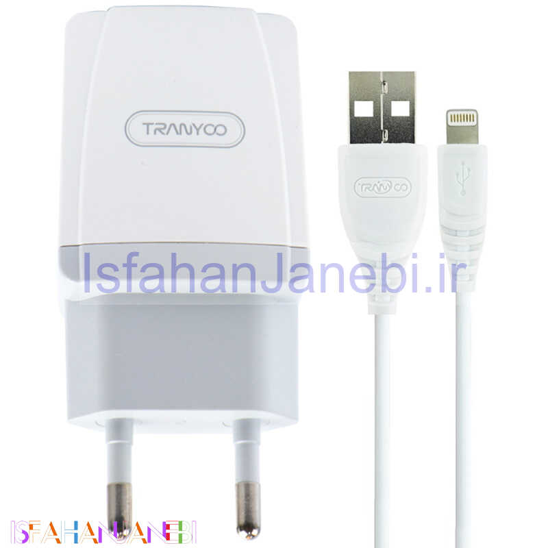 اصفهان جانبی-شارژر دیواری Tranyoo V40 + کابل آیفونی