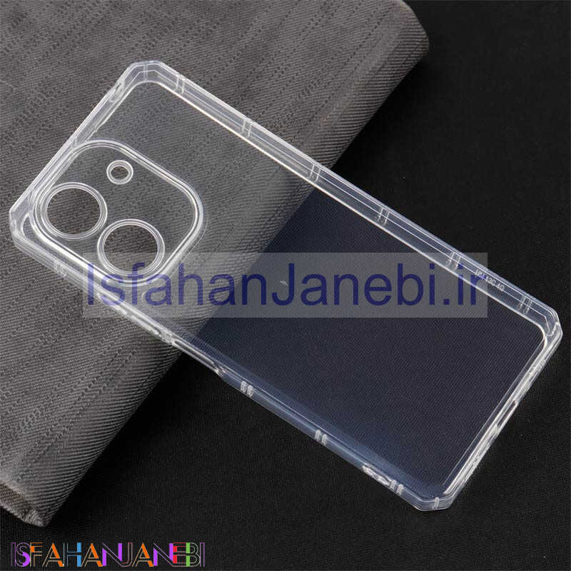 اصفهان جانبی-قاب ژله ای بی رنگ شیائومی Redmi 13C / Poco C65 محافظ لنزدار