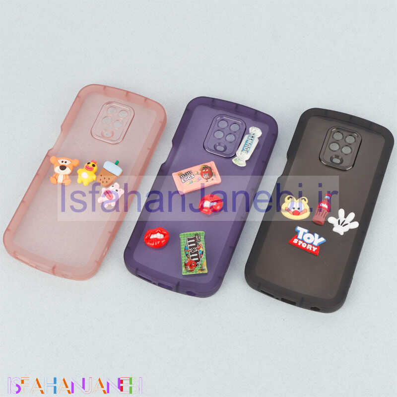 اصفهان جانبی-قاب متال ژله ای عروسک برجسته محافظ لنزدار Xiaomi Redmi Note 9s / Note 9 Pro / Note 10 Lite