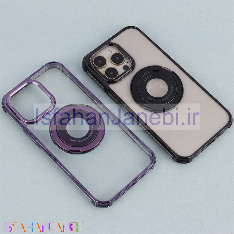 اصفهان جانبی-قاب PC شفاف Fashion Trends استند شو + محافظ لنز رینگی iPhone 14 Pro Max