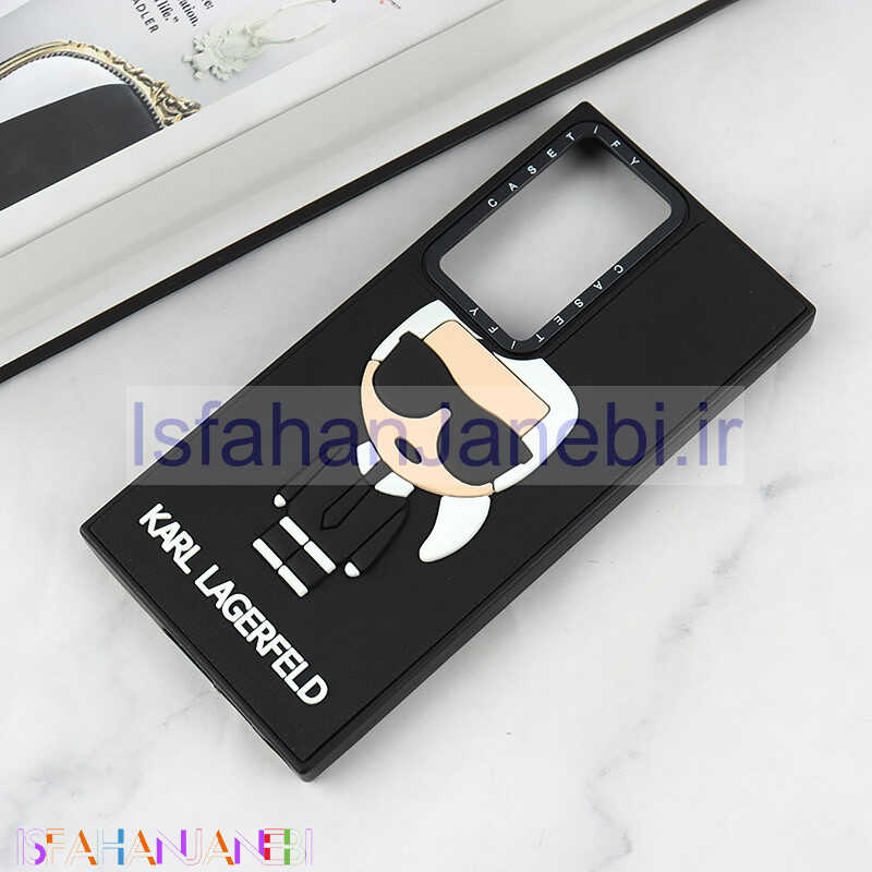 اصفهان جانبی-قاب Casetify سامسونگ Galaxy S23 Ultra طرح Karl Lagerfeld برجسته