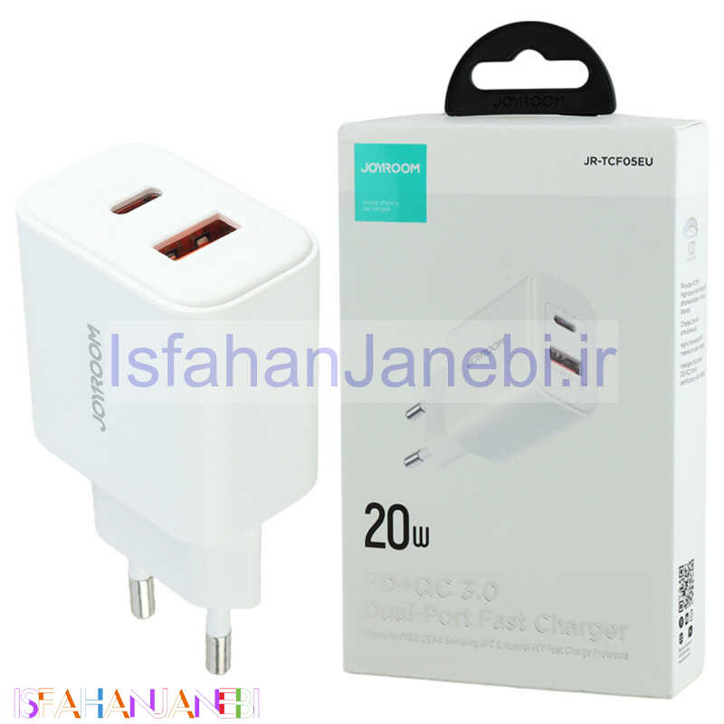 اصفهان جانبی-کلگی فست شارژ Joyroom JR-TCF05EU 2Port 3A QC3.0 PD 20W