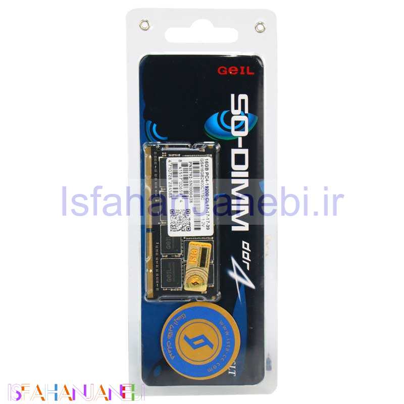 اصفهان جانبی-رم لپ تاپ GEIL DDR4 16GB 19200S 2400MHz