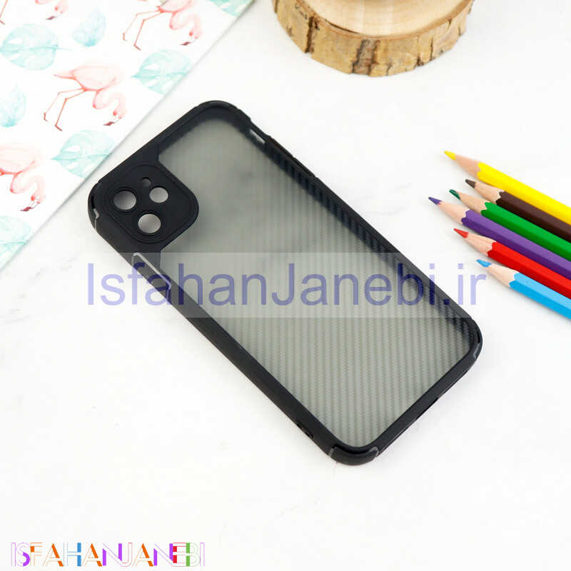 اصفهان جانبی-قاب اورجینال PC Carbon محافظ لنز دار iPhone 11 مشکی