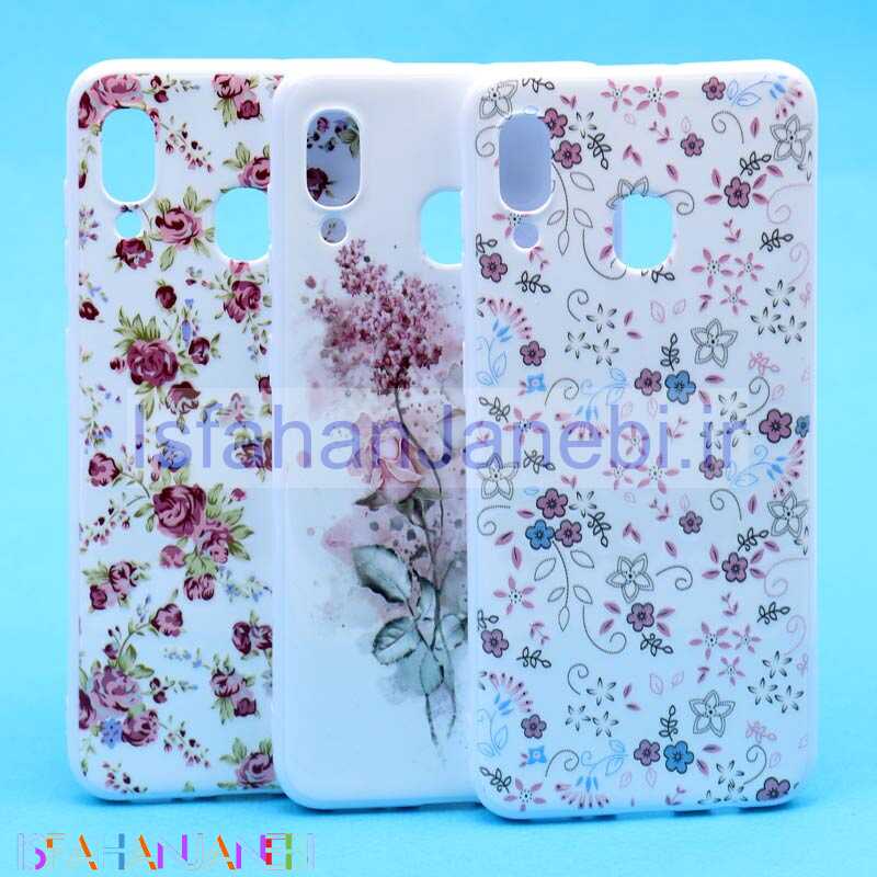 اصفهان جانبی-قاب فانتزی سفید طرح گل سامسونگ A20/A30