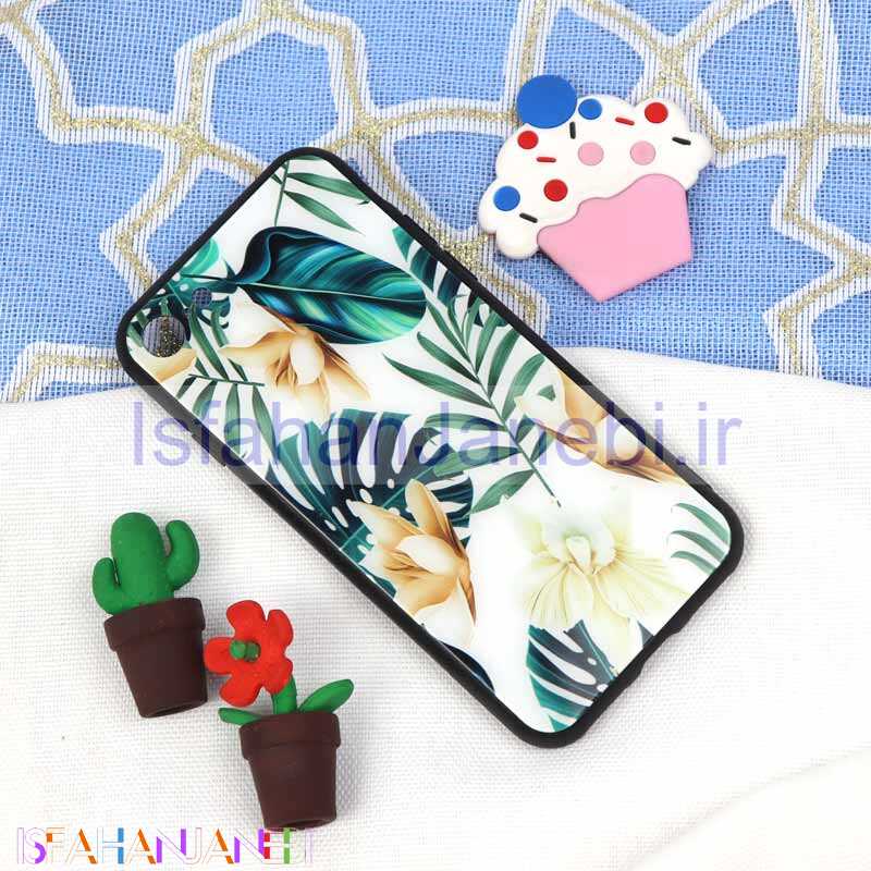 اصفهان جانبی-قاب پشت گلسی طرح برگ iPhone 7/8