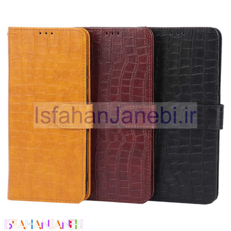 اصفهان جانبی-کیف چرمی پوست ماری مگنتی محافظ لنزدار Xiaomi Redmi 12C