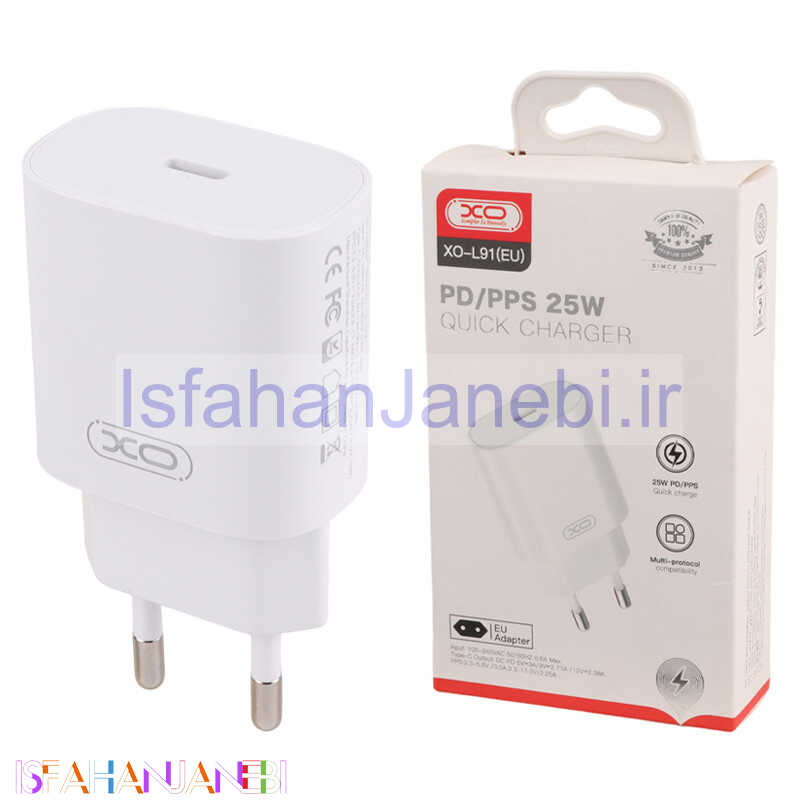 اصفهان جانبی-کلگی فست شارژ XO XO-L91 3A PD QC4.0 25W Type-C