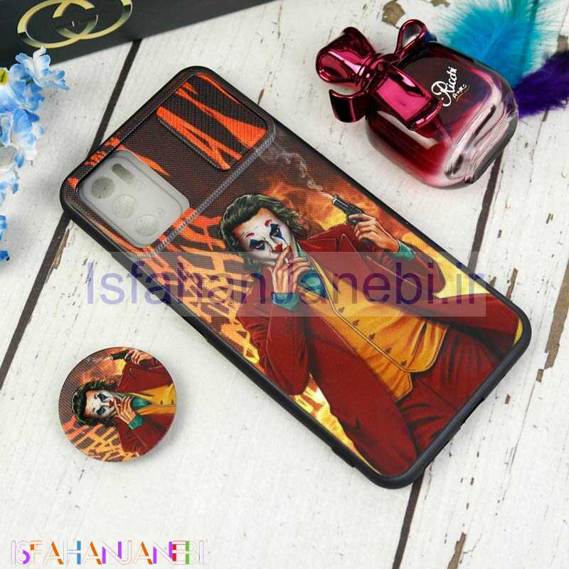 اصفهان جانبی-قاب طرحدار محافظ لنزدار کشویی + پاپ سوکت طرح Joker شیائومی Poco M3 Pro سری C