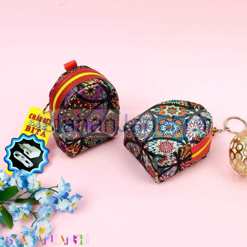 اصفهان جانبی-کیف کوله ای هندزفری و شارژر طرح ترمه ای