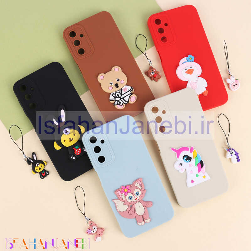 اصفهان جانبی-قاب عروسکی برجسته محافظ لنزدار Samsung Galaxy A24 4G + آویز