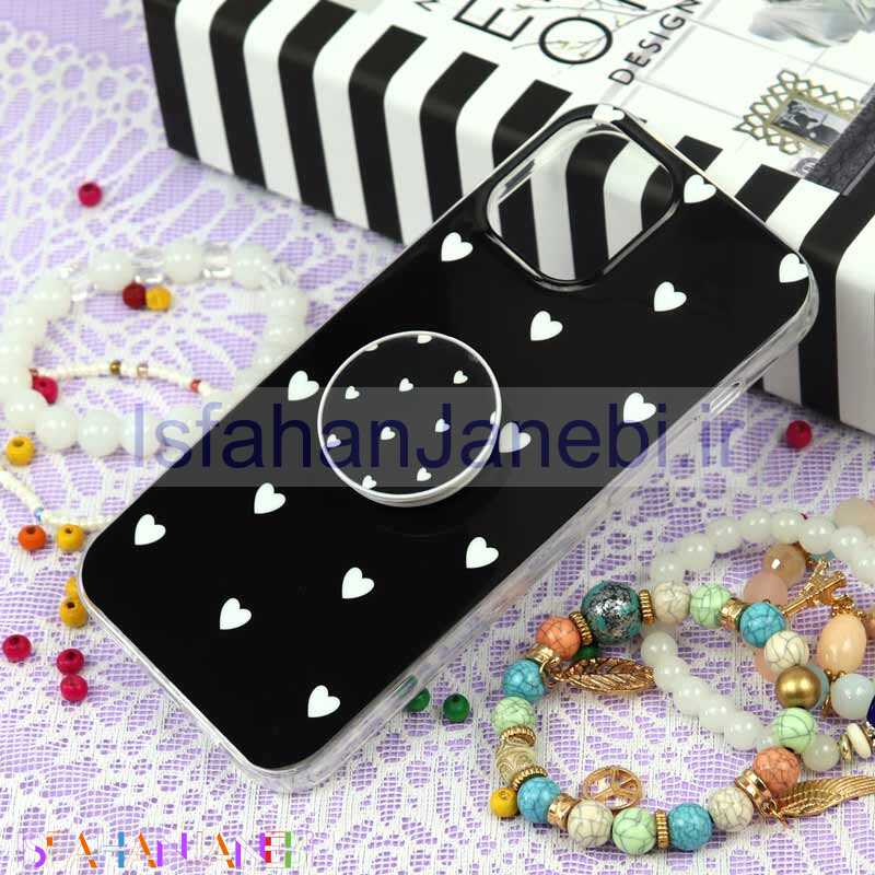 اصفهان جانبی-قاب سوپر IMD دور شفاف پاپ سوکت دار iPhone 12 Pro Max قلبی