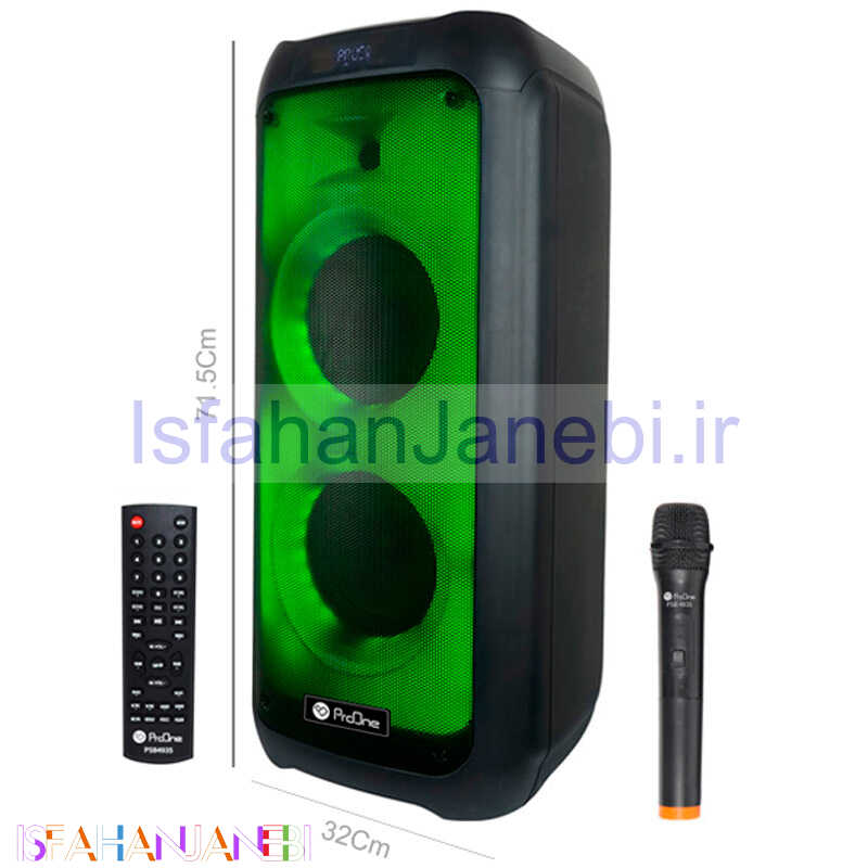 اصفهان جانبی-اسپیکر بلوتوثی رم و فلش خور ProOne PSB4935 + میکروفون و ریموت کنترل