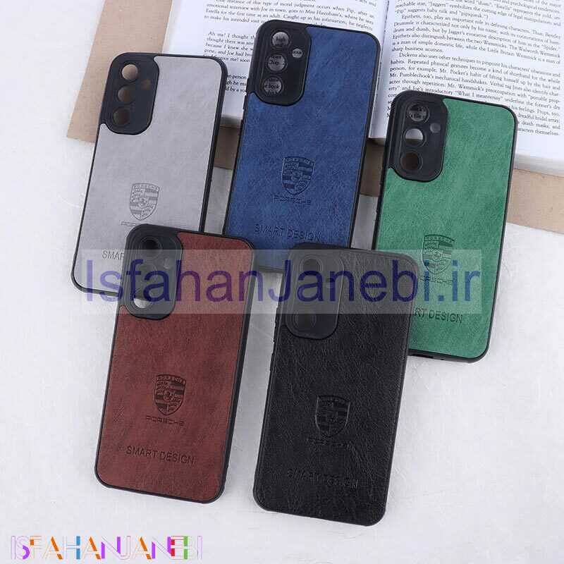 اصفهان جانبی-قاب چرمی Smart Design سامسونگ Galaxy A54 طرح Porsche محافظ لنزدار