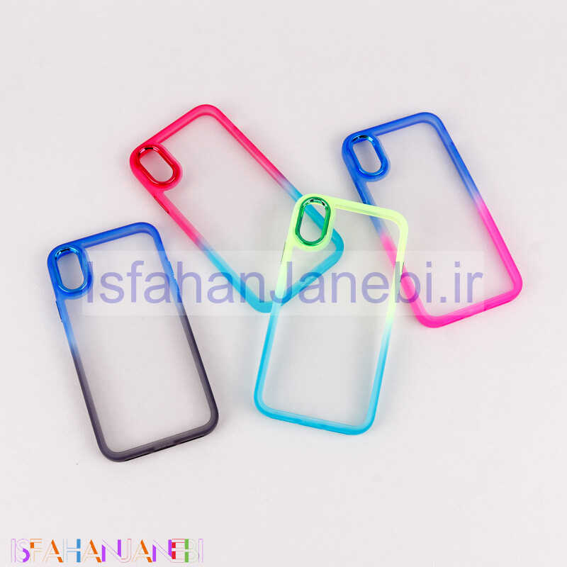 اصفهان جانبی-قاب PC شفاف متال ایرون دو رنگ iPhone XS