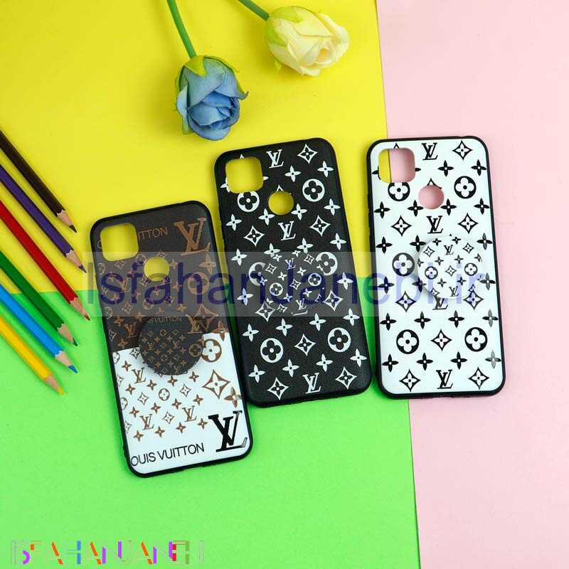 اصفهان جانبی-قاب فانتزی برجسته + پاپ سوکت طرح LV شیائومی Redmi 9C سری D