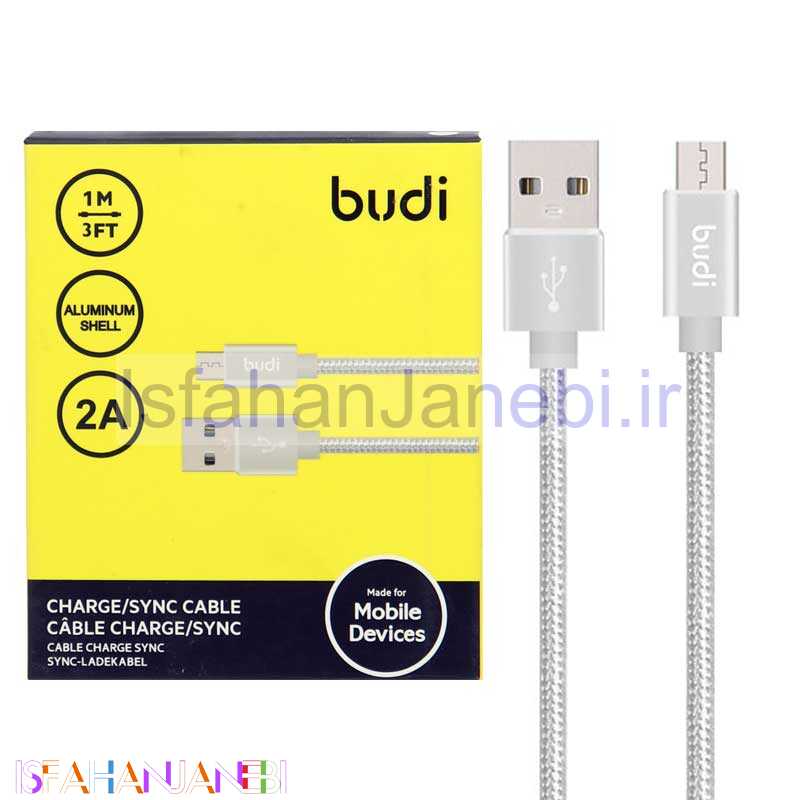 اصفهان جانبی-کابل میکرو یو اس بی Budi M8J180M 2A 1m