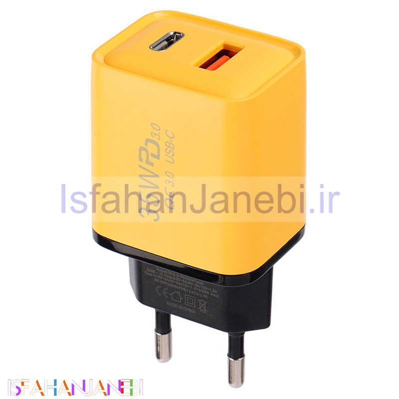 اصفهان جانبی-کلگی فست شارژ Genuine M-1 2Port QC3.0 PD3.0 3.4A 35W شرینک