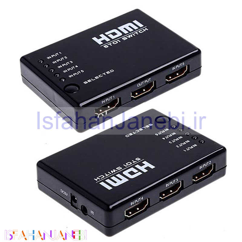 اصفهان جانبی-سوییچ 5 پورت HDMI + ریموت کنترل