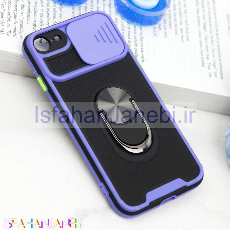 اصفهان جانبی-قاب ضد ضربه محافظ لنزدار کشویی هولدر دار بتمن کلاسیک آیفون iPhone 7/8/SE 2020