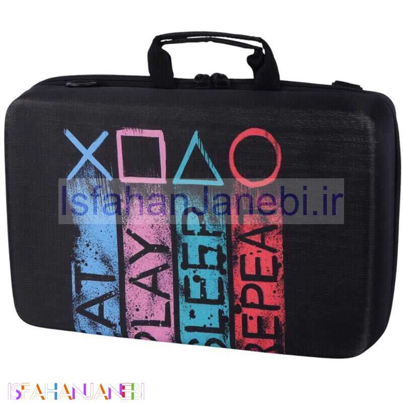 اصفهان جانبی-کیف کنسول بازی PS5 Slim طرح Eat Play Sleep Repeat کد 2