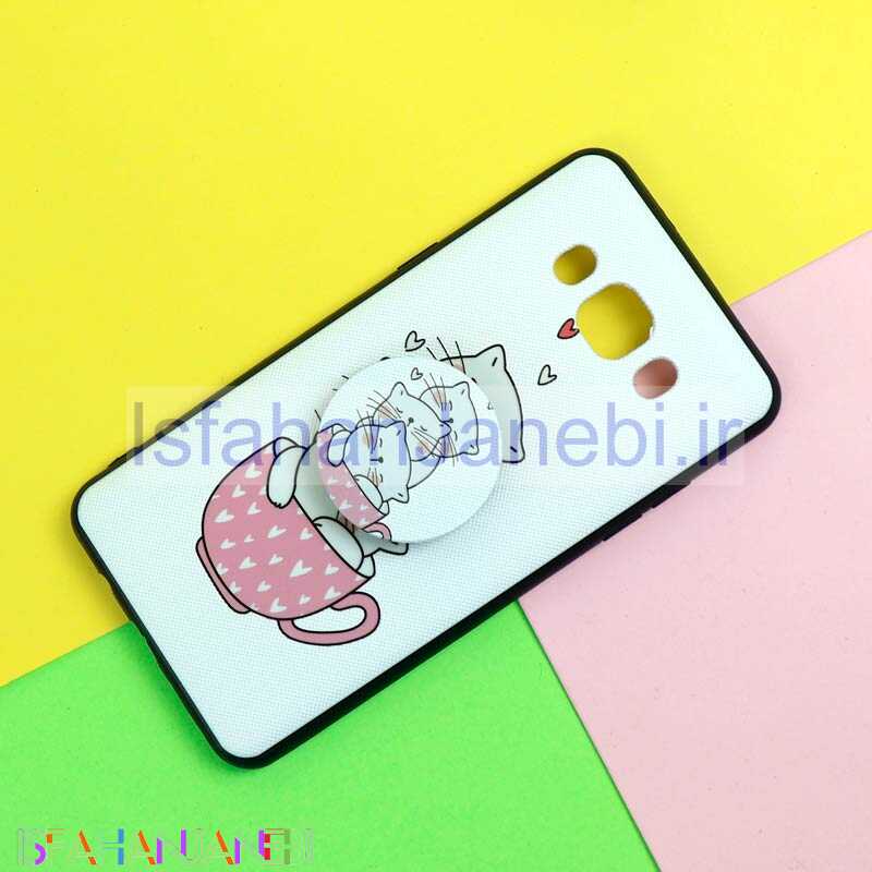 اصفهان جانبی-قاب فانتزی برجسته + پاپ سوکت طرح گربه سامسونگ J5 2016 سری D