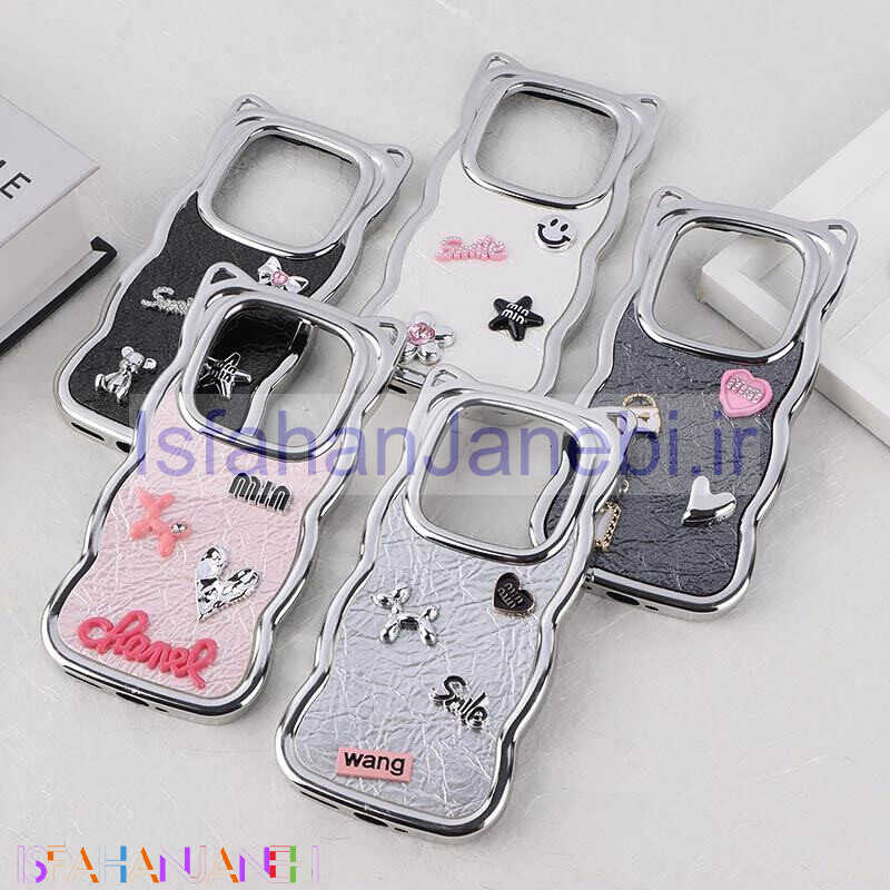 اصفهان جانبی-قاب چرمی موج دار شیائومی Redmi Note 14 Pro Plus 5G برجسته گوش دار