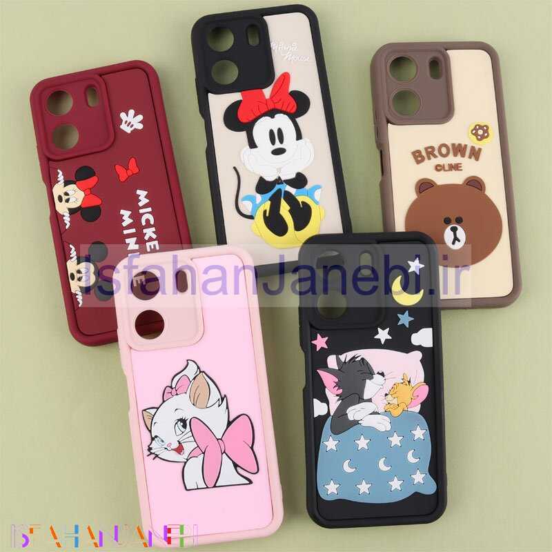 اصفهان جانبی-قاب سولید شیائومی Redmi 13C / Poco C65 کارتونی برجسته محافظ لنزدار