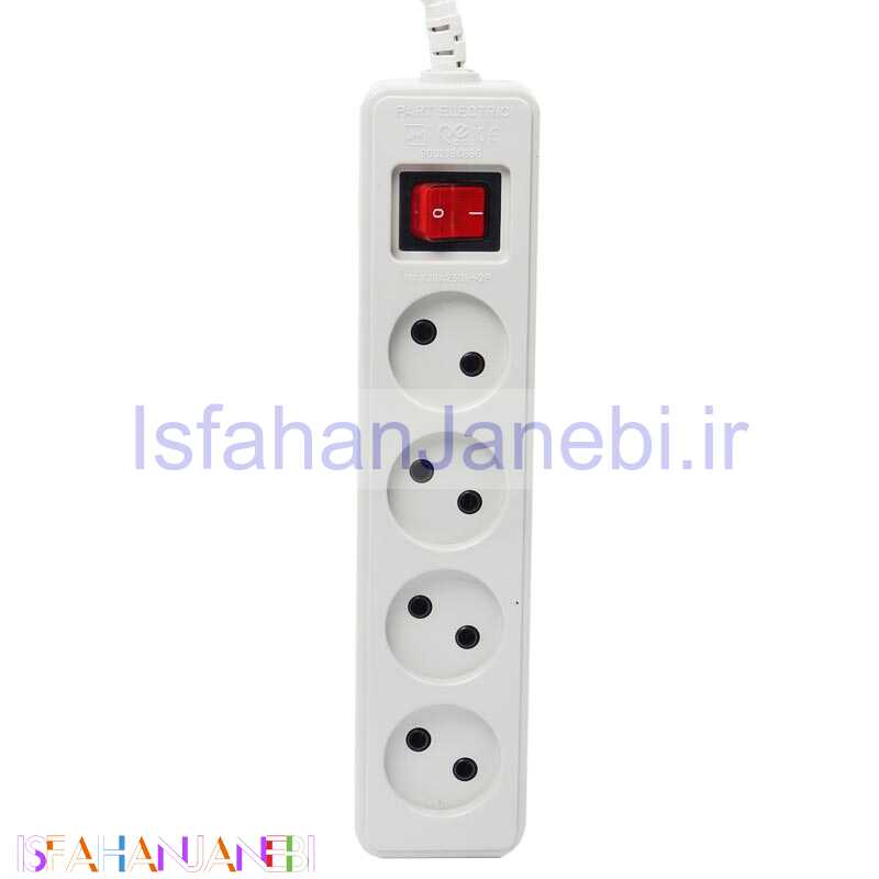 اصفهان جانبی-چند راهی 4 خانه برق بدون ارت شهاب پارت الکتریک با کابل 1٫8متر مدل PE651