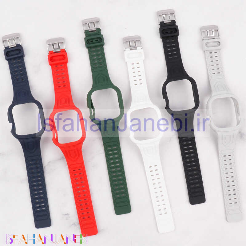 اصفهان جانبی-بند اپل واچ سیلیکونی Watch Band Fashion + کاور صفحه 49mm