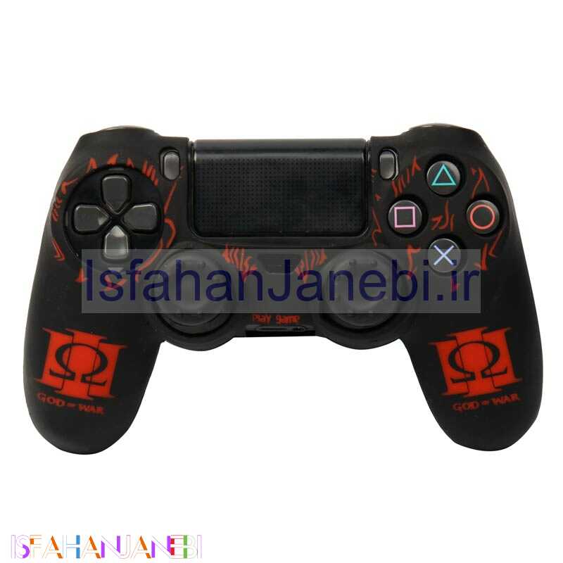 اصفهان جانبی-روکش دسته بازی PS4 طرح God Of War Logo قرمز مشکی + روکش آنالوگ هدیه