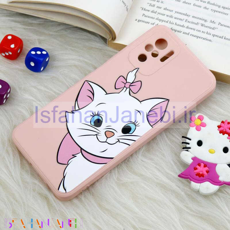 اصفهان جانبی-قاب سیلیکونی عروسکی محافظ لنزدار طرح گربه اشرافی Xiaomi Redmi Note 10 / Redmi Note 10s