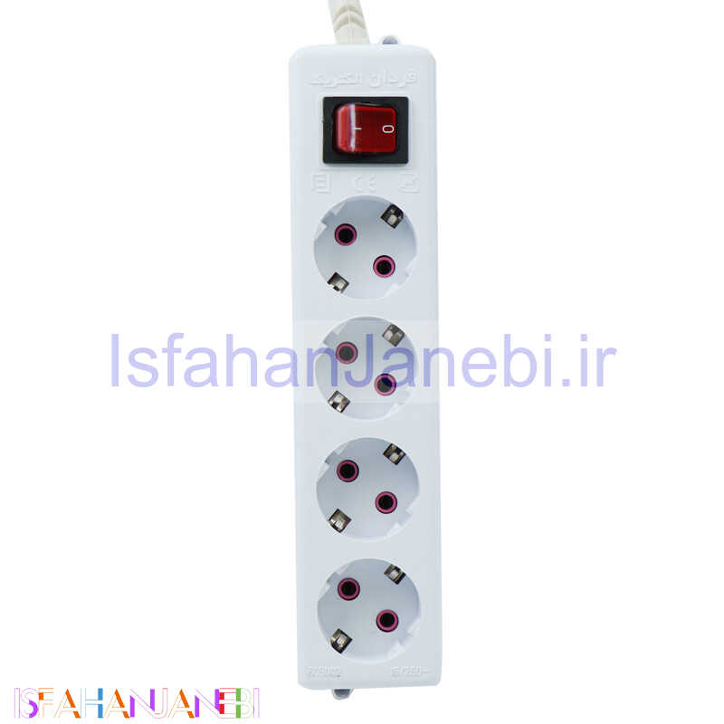 اصفهان جانبی-چند راهی 4 خانه ارت دار فردان الکتریک با کابل 3 متری مدل 31203