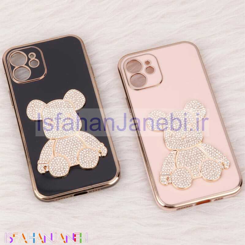اصفهان جانبی-قاب My Case Power Bear نگین دار محافظ لنزدار iPhone 12