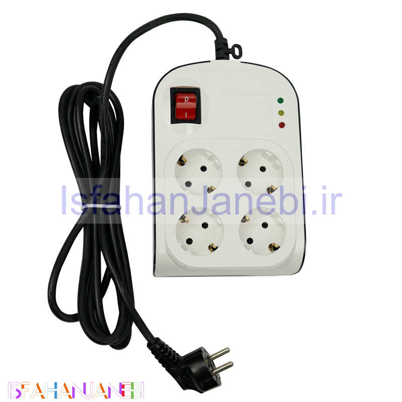 اصفهان جانبی-محافظ برق صوتی تصویری 4 خانه ارت دار پارت الکتریک PE8792 با کابل 3 متری