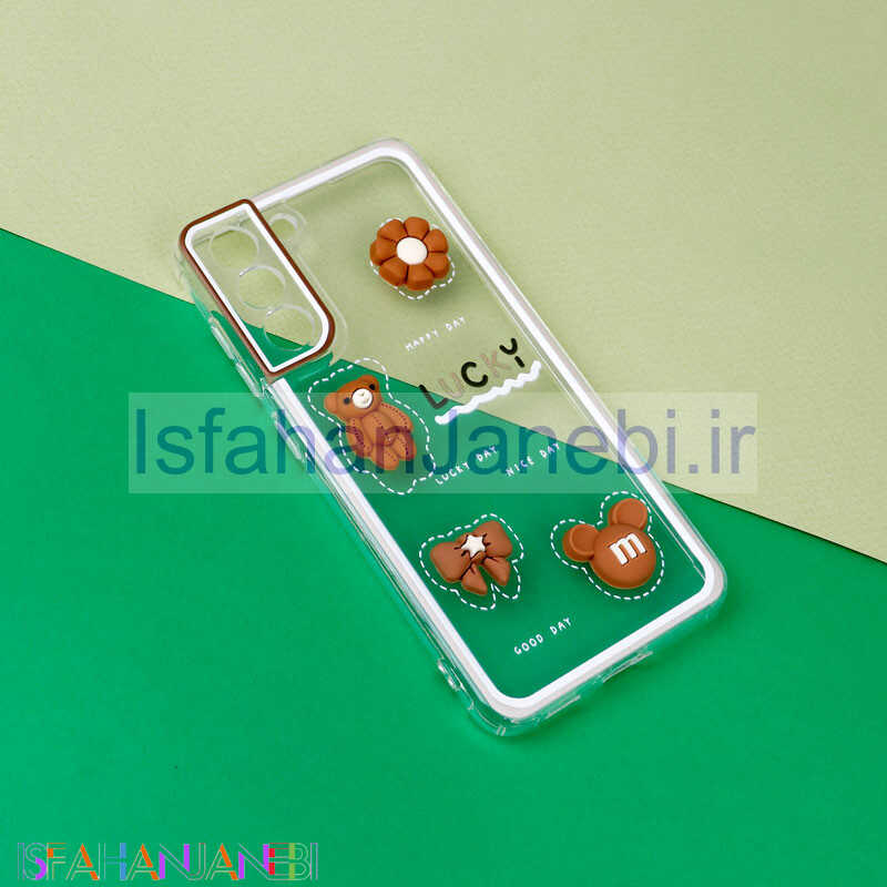 اصفهان جانبی-قاب عروسکی خرس بیسکویتی محافظ لنزدار Samsung Galaxy S21 FE 5G