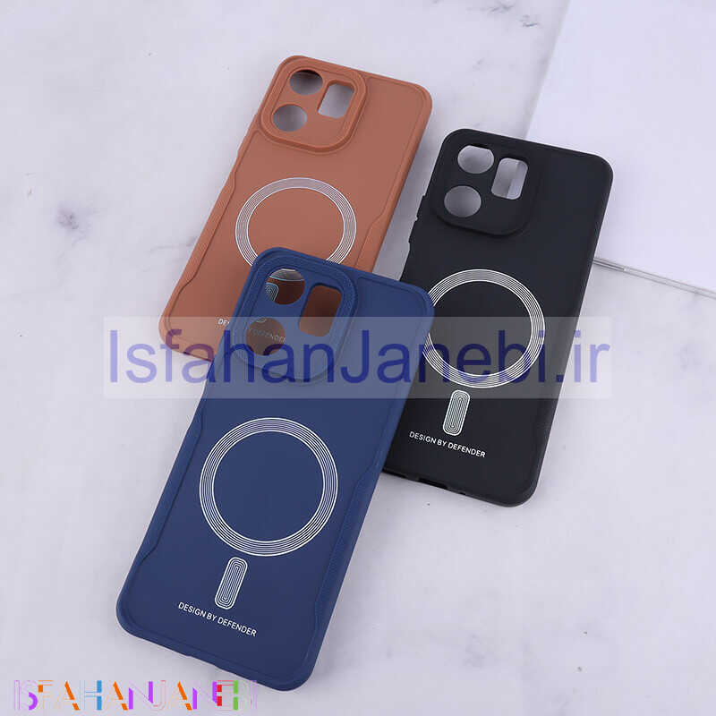 اصفهان جانبی-قاب ژله ای Design By Defender شیائومی Redmi 13C / Poco C65 طرح مگ سیف محافظ لنزدار