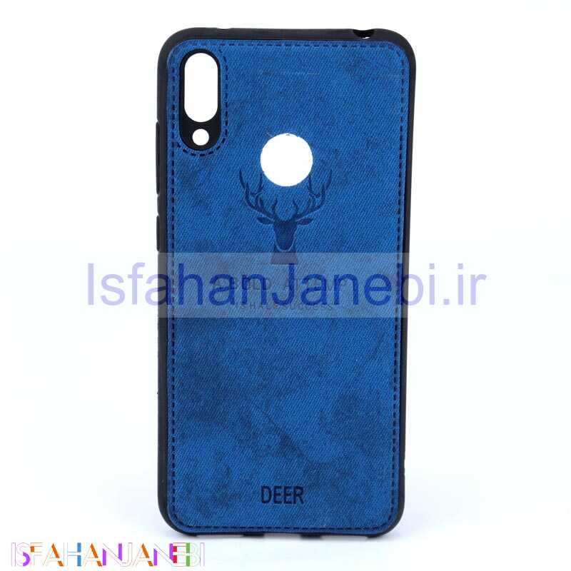 اصفهان جانبی-قاب چرمی طرح گوزن Huawei Y7 Prime 2019 آبی